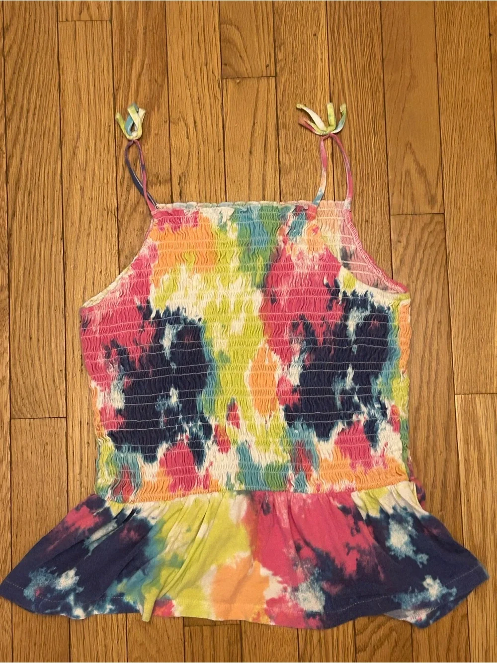 The Children’s Place Tie Dye Smocked Peplum Top Size 16